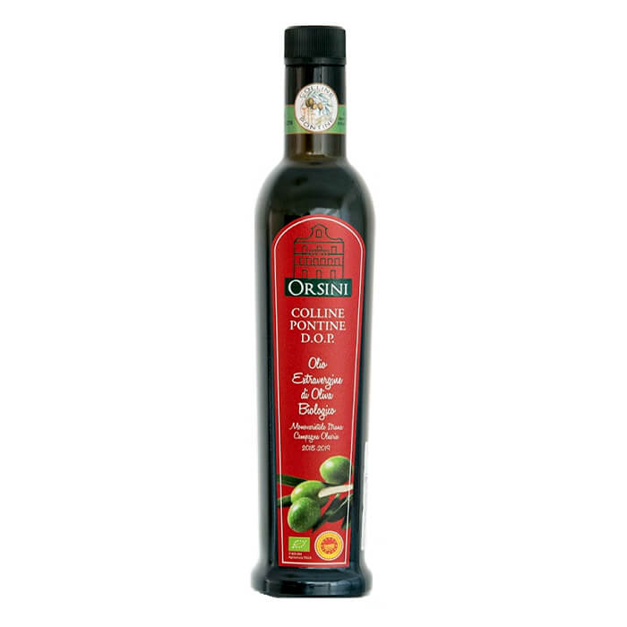 ORSINI COLLINE PONTINE D.O.P. Extra Vergine Olive Oil収穫後僅か数時間、自社の搾油所で搾油されたオリーブを使用しています。イトラーナ種としてはやや強めで、青いトマトの香りや、バナナなどのトロピカルフルーツを思わせる香り、また強い苦みと程よい辛みのある複雑な味わいです。生産地:イタリア・ラツィオ州内容量:500ml ※本商品は、輸入品のため、外装に多少の汚れや傷等がある場合がございます。 本理由による返品・交換はお受けできかねます。予めご了承ください。