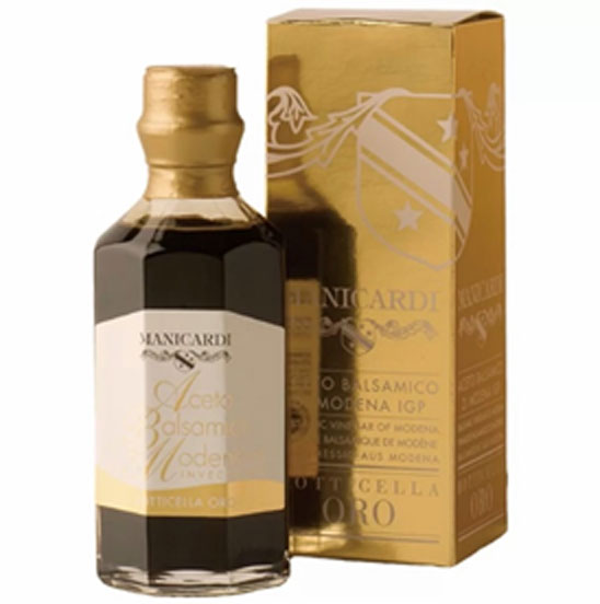 MANICARDI Aceto Balsamico Di Modena煮詰めたブドウ果汁の含有量が多く、シロップのような、まろやかな甘みを備えています。生産地:イタリア・モデナ内容量:250ml ※本商品は、輸入品のため、外装に多少の汚れや傷等がある場合がございます。 本理由による返品・交換はお受けできかねます。予めご了承ください。