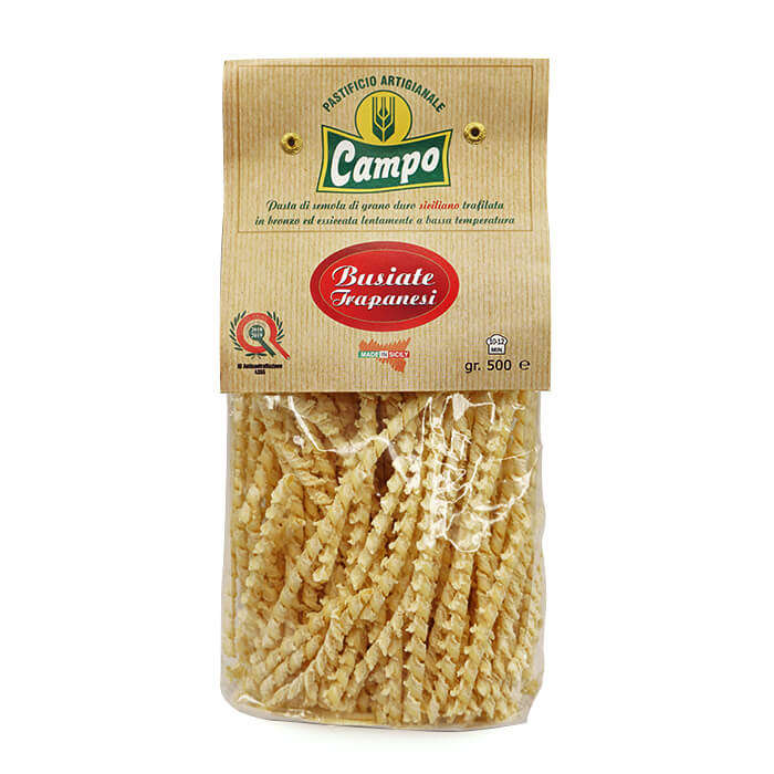 楽天アドキッチンカンポ ブジアーテ トラパネージ 500g【キャンセル・返品・交換不可】Campo Busiate Trapanesi パスタ