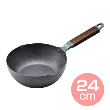 【 送料無料 】下村企販 窒化加工 鉄深型いため鍋 24cm 【 シモムラ IH対応 食器 洋食器 ブランド食器 おしゃれ お洒落 収納 シンプル 】