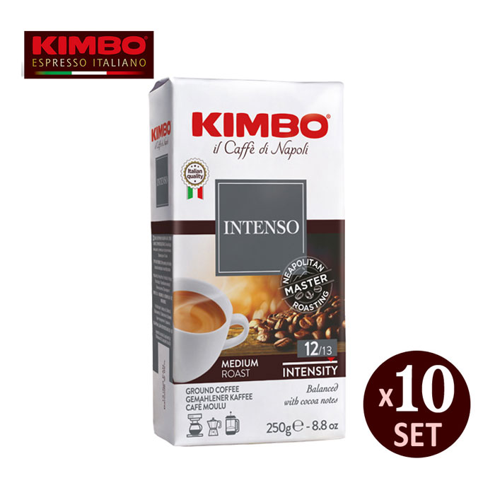 キンボ エスプレッソ粉 インテンソ 250g （袋）【10袋セット】（品番3112 ) KIMBO コーヒー エスプレッソ 粉 豆 アロマ イタリア ナポリ 【キャンセル 返品 交換不可】