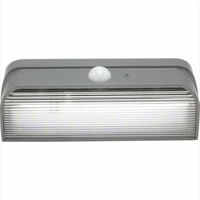 STAR★LIGHT LEDソーラー ウォールライト （横型） SK-SWLW200GY グレー【送料無料】【メーカー直送品】【沖縄北海道離島お届け不可】