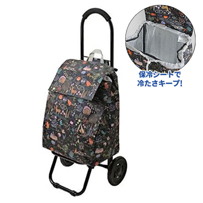 Suit Case - CHARMISS ( シャルミス ) ショッピングカート メルヘン柄 ブラック キャリーバッグ 保冷バッグ キャリーカート エコバッグ