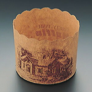 マフィンカップハウス柄 茶 M-404（100枚入）（M-404）【 アドキッチン 】