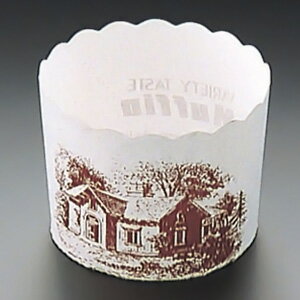 マフィンカップハウス柄 白 M-405（10