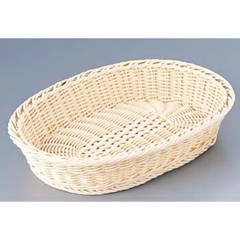 樹脂バスケット 小判型 白 45cm 91-085A（91-085A）【45cm】