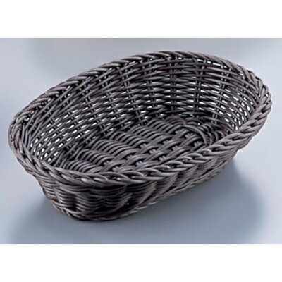樹脂バスケット 小判型 こげ茶 27cm【27cm】