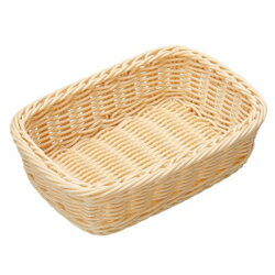 樹脂バスケット 角型 白 91-076A（91-076A）【28cm】