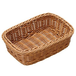 樹脂バスケット 角型 茶 91-076B（91-076B）【28cm】