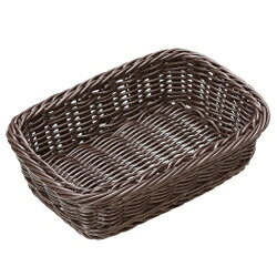 樹脂バスケット 角型 こげ茶 91-076C（91-076C）【28cm】