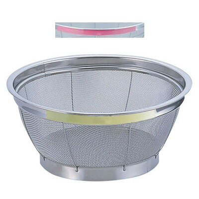 TKG ステンレス NEW マンモス カラー 浅型ざる 18cm ピンク【ピンク】