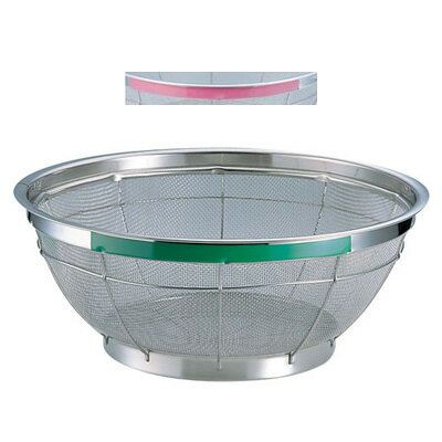 TKG ステンレス NEW マンモス カラー 浅型ざる 37.5cm ピンク【ピンク】