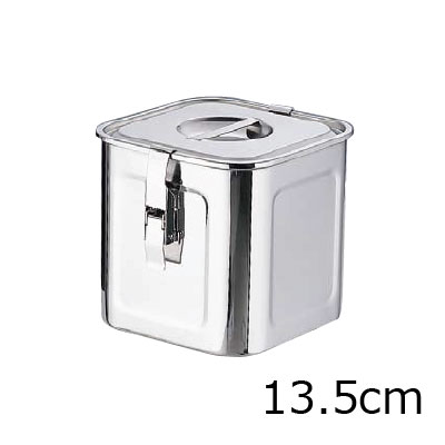 18-8 パッキンフック付角キッチンポット 13.5cm【 アドキッチン 】