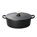 ルクルーゼ ココットオーバル ル・クルーゼ ( LE CREUSET ルクルーゼ ) ココット・オーバル 2102 25cm 【マットブラック】【日本正規販売品】