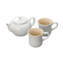 ル・クルーゼ ル・クルーゼ ( LE CREUSET ルクルーゼ ) ティーポット＆マグSS（2個入）セット 910296-00 【ホワイトL】【日本正規販売品】