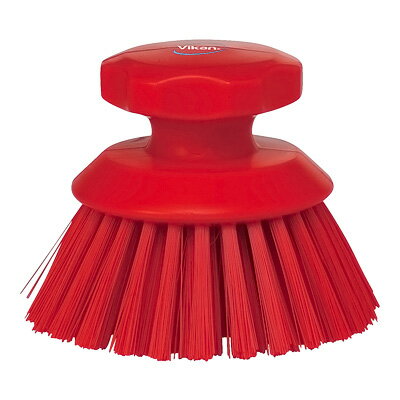 ヴァイカン ハンドブラシ丸 ハードタイプ 3885 直径130mm 【レッド】