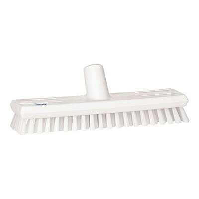 【仕様】 カラー:ホワイト メーカー品番:7041 奥行×幅:65×275mm 毛長:34mm 質量:0.415kg Vikan hygiene systemヴァイカンブラシデンマーク製 HACCP対応ブラシHACCP対応の規格を各所に取り入れると共に、カラーコーディングを全商品に導入していますので、色別の洗浄システムがはかれます。また、人間工学を商品設計の中に取り入れているので従来の商品と比べて疲労度合が軽く、使う人の身になって設計されています。 ■特長 ●ポリエステルの毛を一束ずつステンレス製留め具で留めて 有るので、毛が抜けにくい。 ●熱湯(120℃)・洗浄・消毒剤・酸・アルカリ・油に非常 に強い。 ●ほこりやバクテリアを吸収しない。 材質:本体/ポリプロピレン 毛 /ポリエステル耐熱温度:120℃ ※ハンドルは別売です。 アルミハンドル 2981【KHV22】 PPハンドル 2934【KHV37】 アルミハンドル 2935【KHV23】 アルミハンドル 2937【KHV38】 グラスファイバーハンドル 2936【KHV24】 グラスファイバーハンドル 2938【KHV39】 アルミハンドル 370【KHV32】 アルミハンドル 29325【KHV33】 アルミハンドル(伸縮式)29755【KHV34】 アルミハンドル 29915【KHV35】 アルミハンドル(伸縮式)29735【KHV36】 の中からお選びください。 ●オールラウンドに使用可能なスタンダードタイプです。