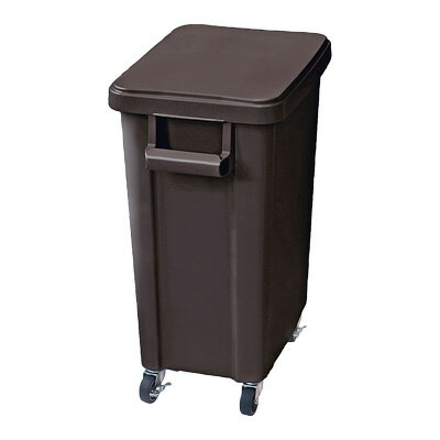 リス 厨房用キャスターペール （蓋・排水栓付） 45型 505×305×H595mm 【ダークグレー】