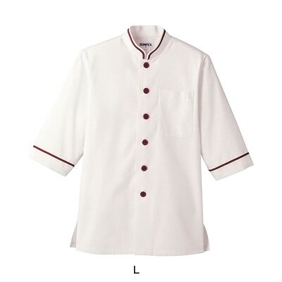 ショップコート D-1131 L 【オフホワイト×ワイン】