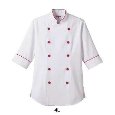 ショップコート ET-1139 4L 【ホワイト×レッド】