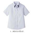 レイヤードBD衿 半袖シャツ ET-1313 L 【ホワイト×ブラック】