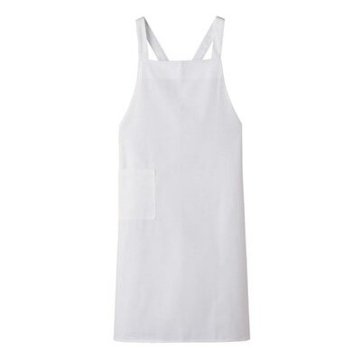 Gingham Aprons - エプロン フリーサイズ ホワイト A-1596 白衣 厨房 白 シンプル 業務用 レストラン 厨房 ユニフォーム レストラン【1点までメール便対応】