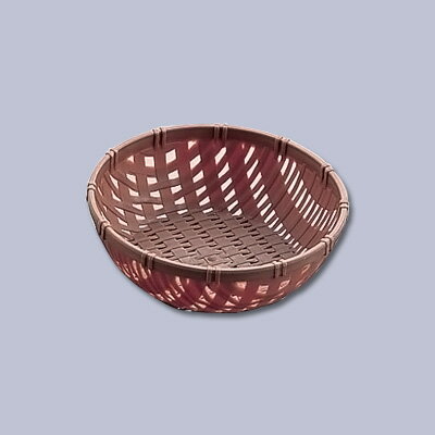 竹ざる風 プラザル（10個入） 5886 130 直径125×H40mm 【ブラウン】