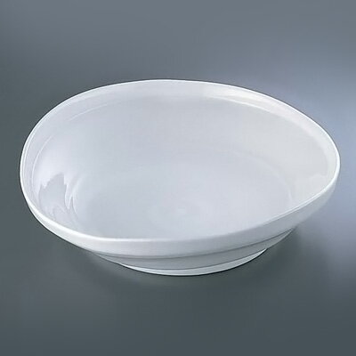 白釉たわみ8.0大皿 深 B03-35 235×225×H60mm【 アドキッチン 】