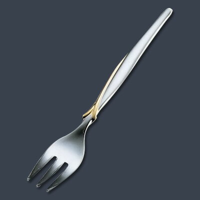 Cocktail Fork - 18-8 フローライン（部分金仕上げ） ヒメフォーク 全長126mm【 アドキッチン 】