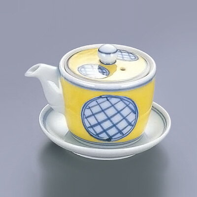 黄彩 台付ミニ醤油差し（受皿付） T05-21 35c.c.【 アドキッチン 】