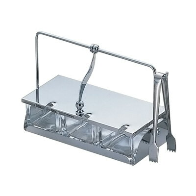 ガラス 薬味入れ T-3 （3ヶ仕切）《3-015》 158×72×H112mm【 アドキッチン 】