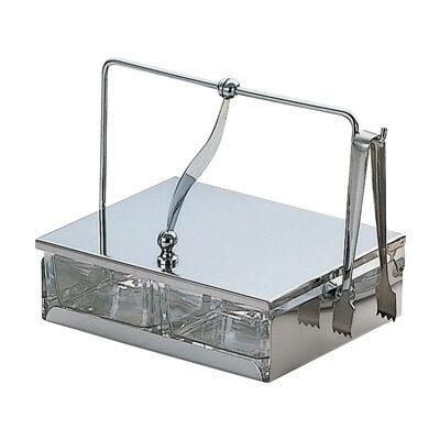 ガラス 薬味入れ T-4 （4ヶ仕切）《4-015》 145×105×H120mm【 アドキッチン 】