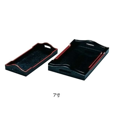 其它 - ABS製 カスター盆 1-105-2 7寸 215×131×H40mm 【黒天朱】