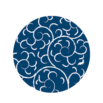 紙コースター 唐草（100枚入） 12805 直径90mm 【紺】