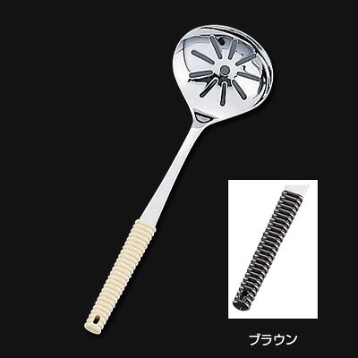 【仕様】 カラー：ブラウン 間口×奥行×柄長：57×50×150mm 材質:18-8ステンレス、66ナイロン(耐熱温度180℃)