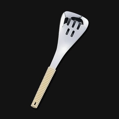 Soup Ladle （Holed） - 18-8 味道楽 取り分けスプーン 穴明 60×70×全長231mm【アイボリー】