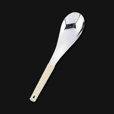 18-8 味道楽 レンゲスプーン 穴無 38×全長173mm【アイボリー】