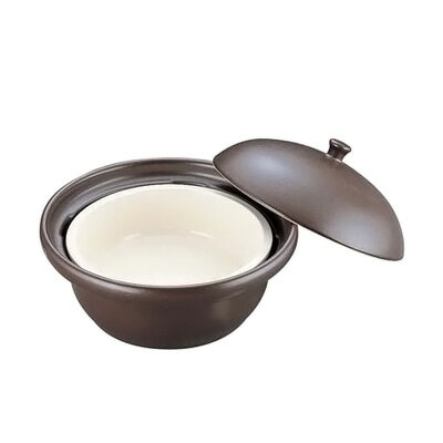 萬来鍋 丸型 こげ茶 （蒸気二重鍋方式） 大 2～4人前用【 アドキッチン 】