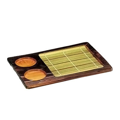 焼杉 薬味付ざる 300×220mm【 アドキッチン 】