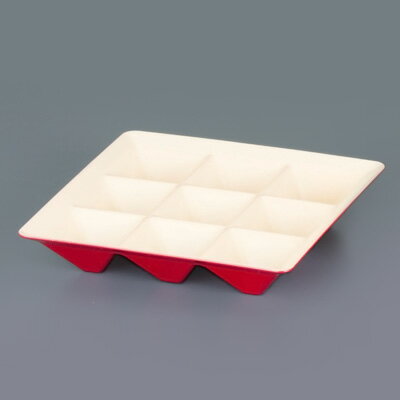 カプセルボックス 固定仕切本体 184×184×H31mm 【深緋（こきひ）】