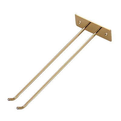 【仕様】 サイズ：1連 材質：24金メッキ 寸法：幅×奥行×高さ：100×233×30mm レール内幅:20mm レール奥行:210mm ●グラス最大径φ100mmまで収納できます。 ●ネジ付