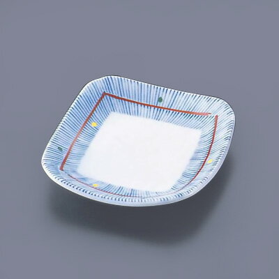 錦京十草3.5角皿 T02-17 95×95×H20mm【 アドキッチン 】