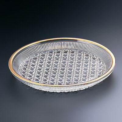 籠目 丸皿 天金 KM-KG1G 直径189×H25mm【 アドキッチン 】