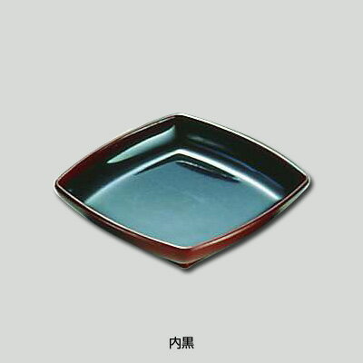 メラミン 長次郎窯 AN-55B 角小皿 98×98×H24mm 【内黒】