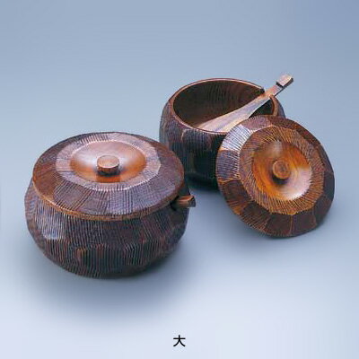 摺り漆 木製飯器セット（蓋付） 大 25782 直径180×H95mm
