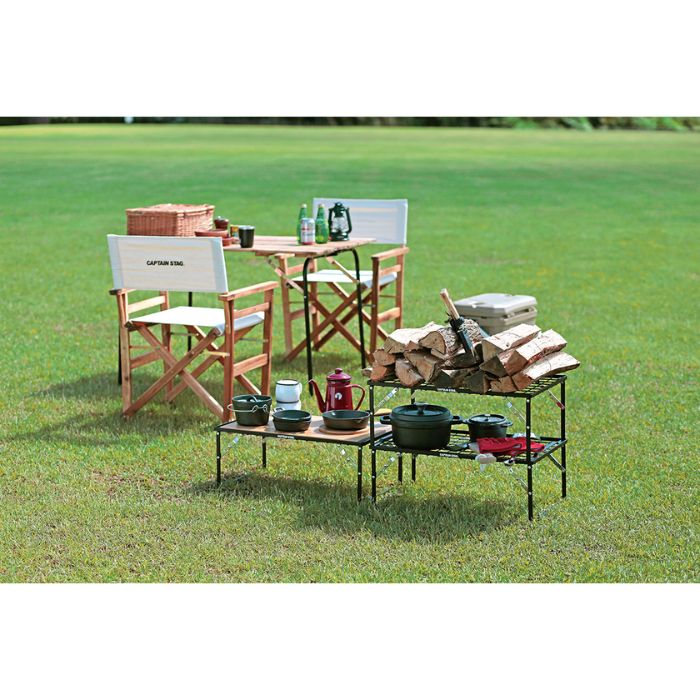 パール金属 CPスタッグスタッキングラックUL-4001 ラック スチールラック 棚 収納棚 テーブル デスク 収納 家具 アウトドア キャンプ バーベキュー BBQ