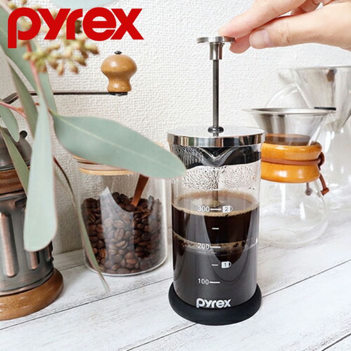 パール金属 PYREX コーヒープレス 400ml CP-8538 コーヒー プレス ガラス 耐熱ガラス コーヒーメーカー プレス式 抽出 ティー 紅茶 コーヒー用品