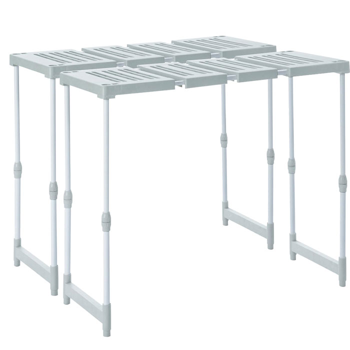 天馬 押入れ 整理棚 2台入り 幅76~93×奥行37×高さ48~80cm ピタッ!と伸びるん棚 トールタイプ