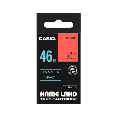 Rakuten - カシオ ネームランドテープ46mm 赤/黒文字 XR-46RD
