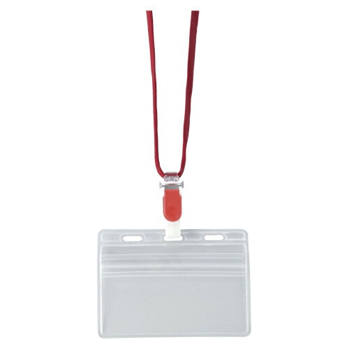 クラウン 吊り下げ名札チャックタイプ 10枚入 赤 CR-NF-477-R